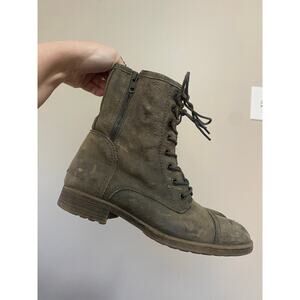 Bed Stu Affair Distressed Zipper Combat Boots 7.5
